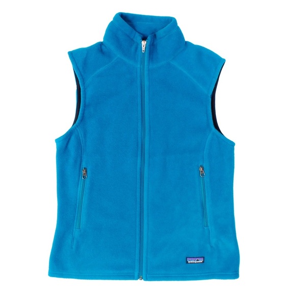 Patagonia Synchilla Turquoise Blue Fleece Vest Size Large Full Zip - Picture 2 of 10